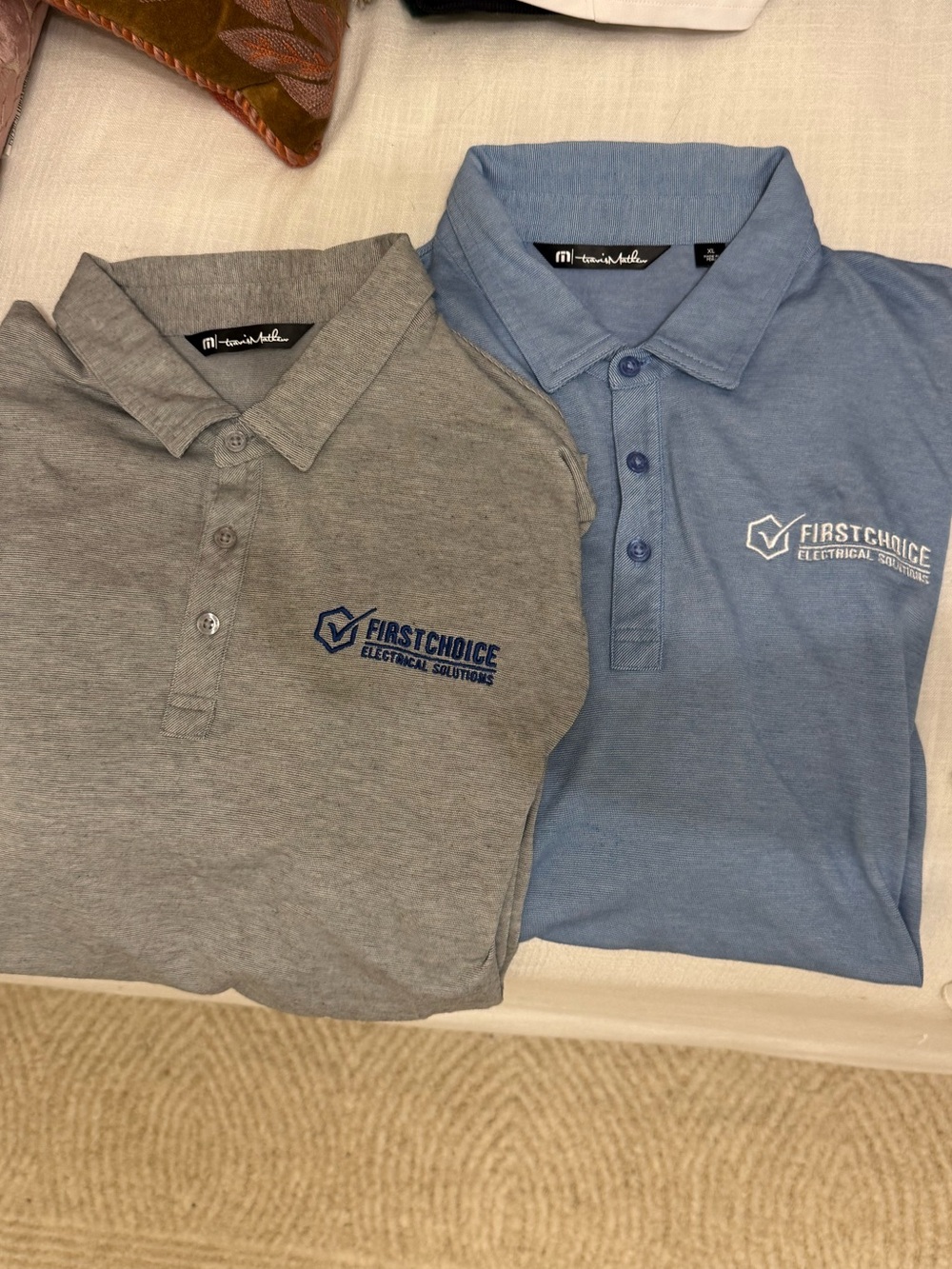 Travis Mathew Men’s Polo - Gray & Light Blue